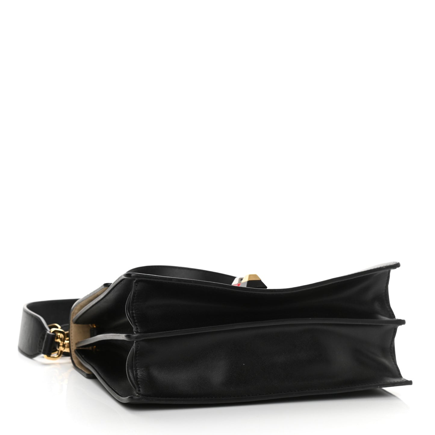 Vitello Liberty Bi-Color FF 1974 Embossed Kan I Shoulder Bag Black Maya