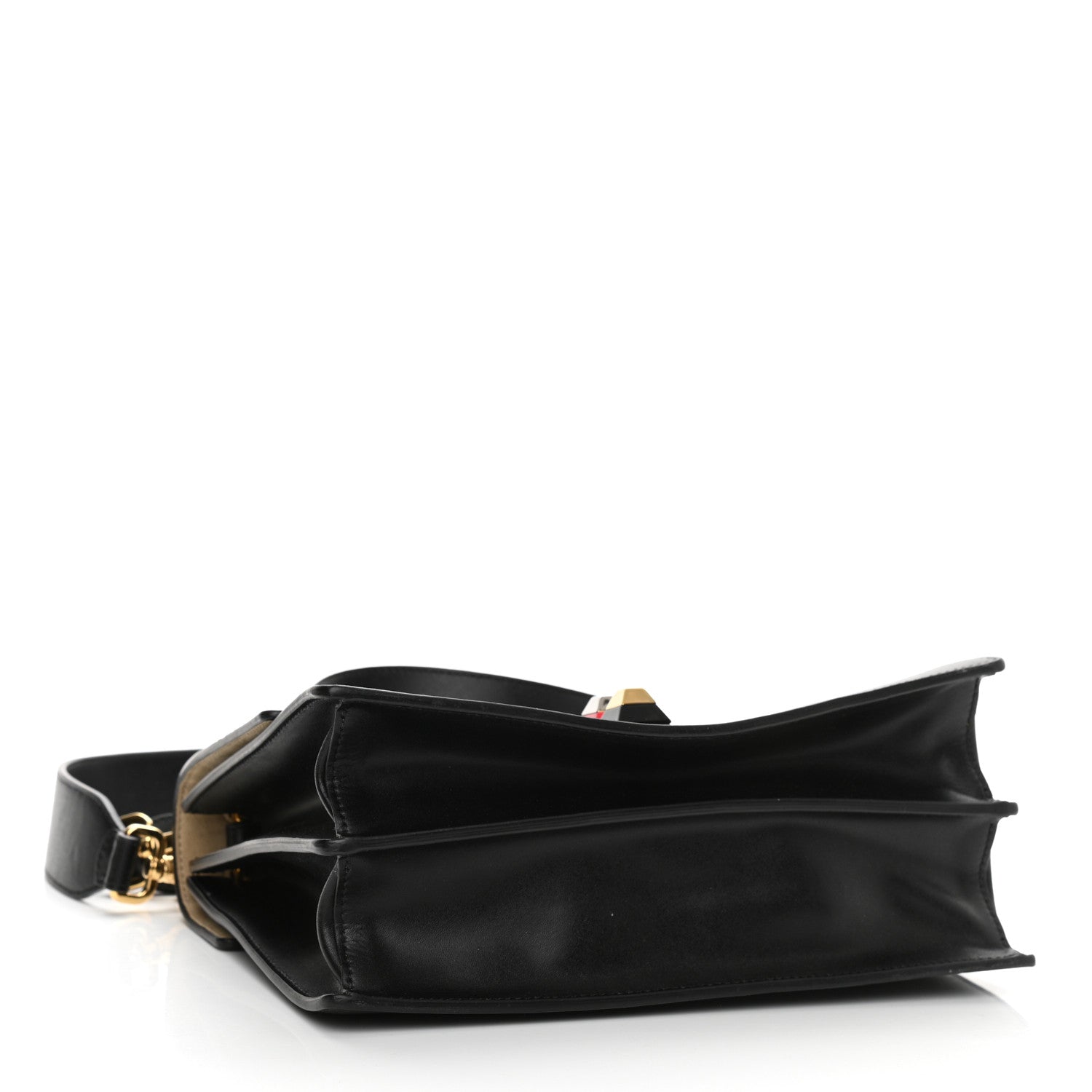 Fendi Vitello Liberty Bi-Color FF 1974 Embossed Kan I Shoulder Bag Black Maya 4 of 10