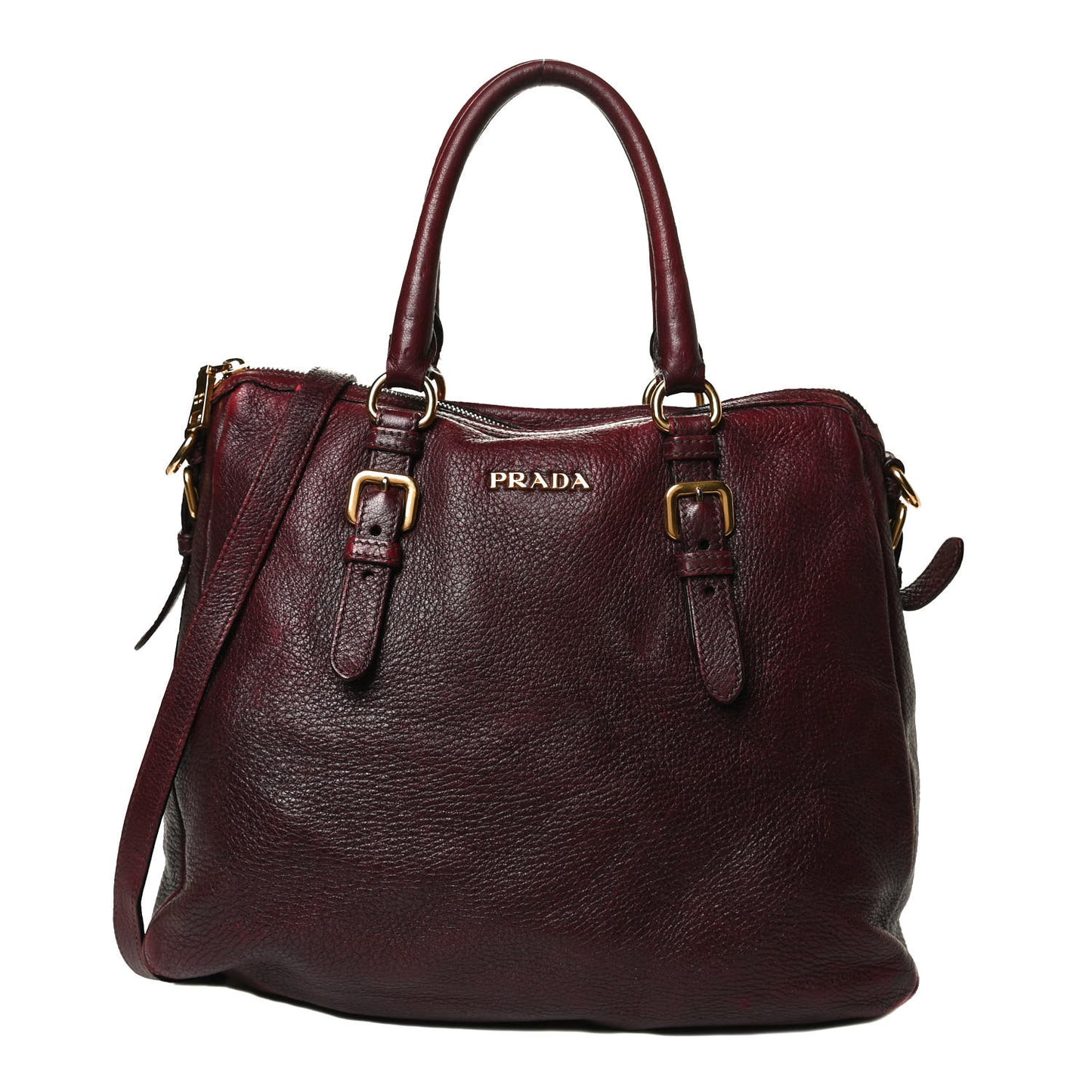 Vitello Daino Shoulder Bag Burgundy