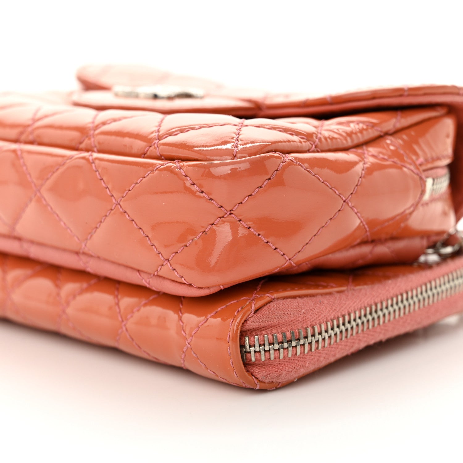 Chanel Patent Brilliant Mini Flap WOC Bag Pink 12 of 14