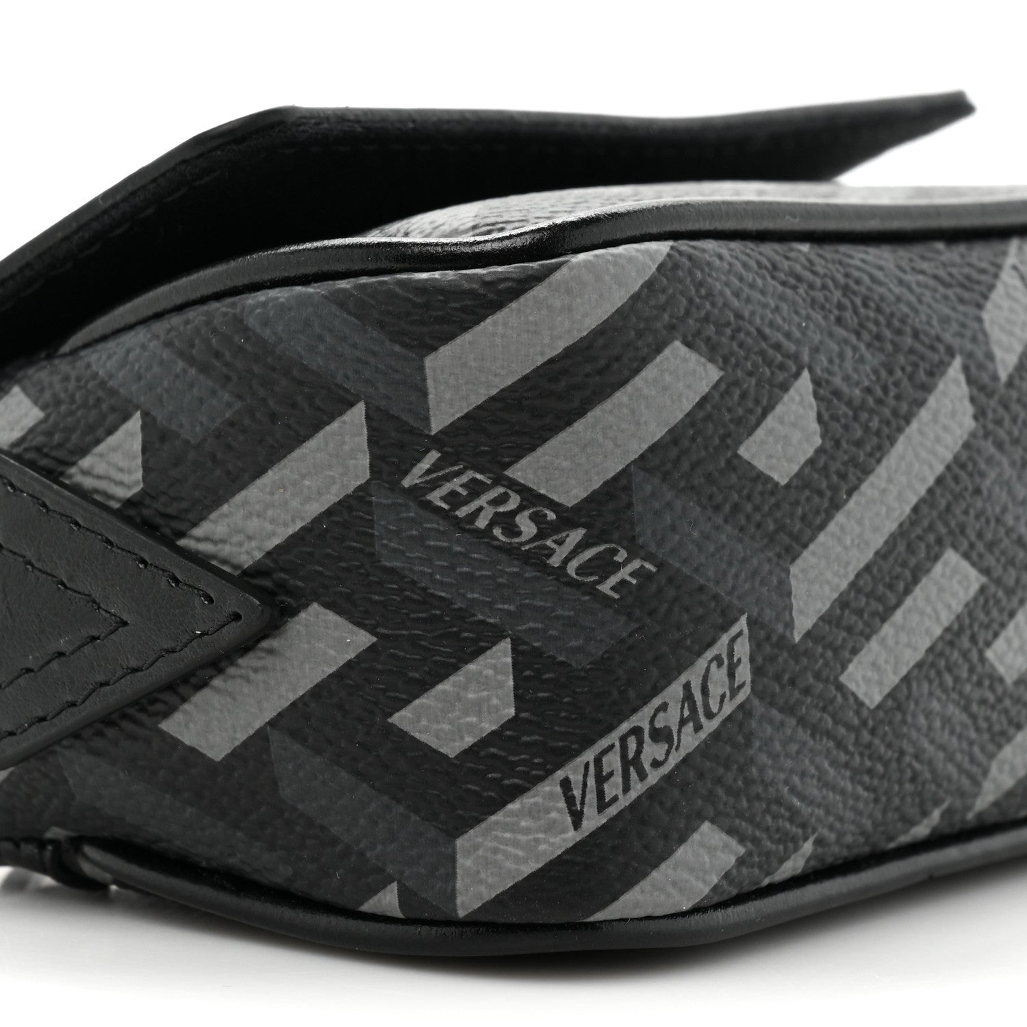 Versace Coated Canvas La Greca Signature Print Mini Bag Black 8 of 10