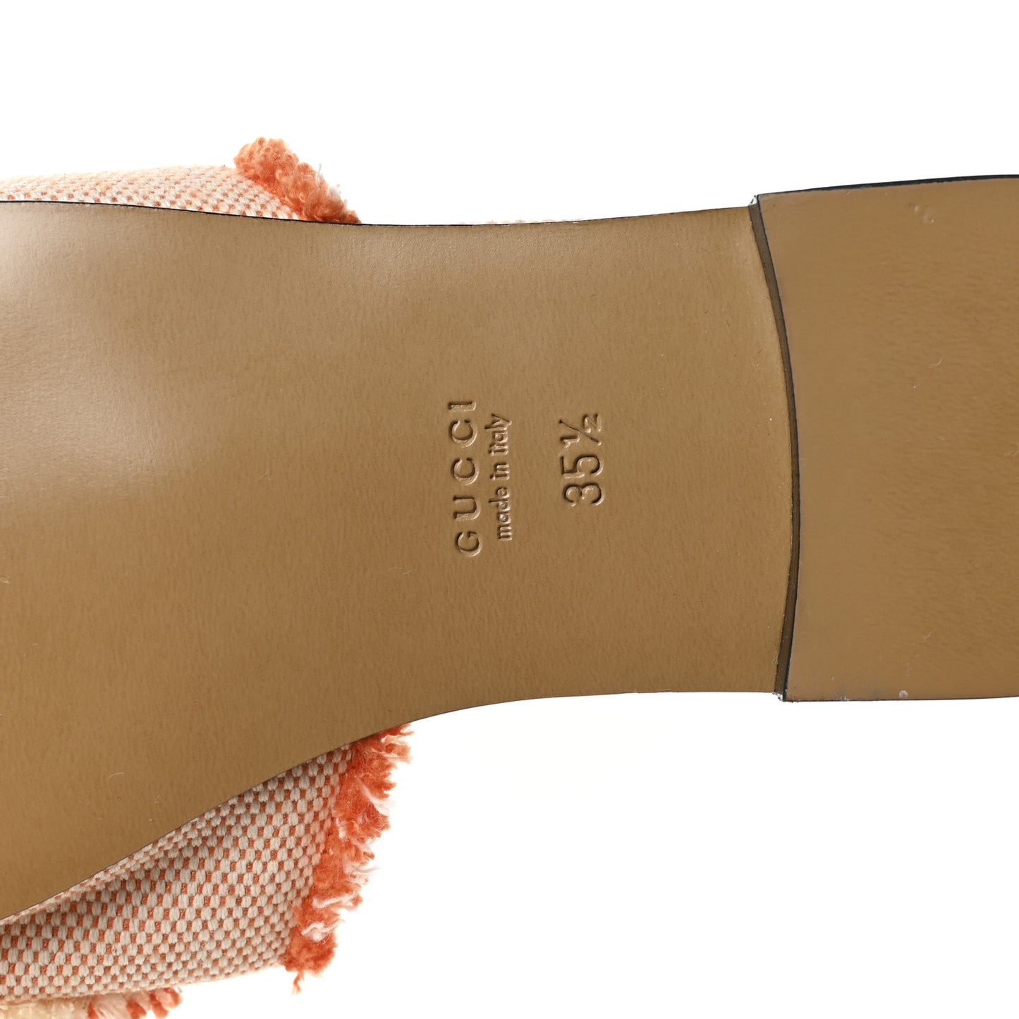 Canvas Interlocking G Bicolor Mountain Slide Sandals 35.5 Orange Natural