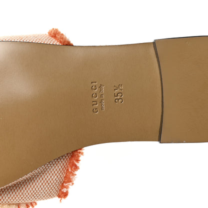 Gucci Canvas Interlocking G Bicolor Mountain Slide Sandals 35.5 Orange Natural 7 of 7