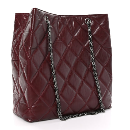 Chanel Aged Calfskin Quilted Reissue 2.55 Tote Dark Burgundy 3 of 11