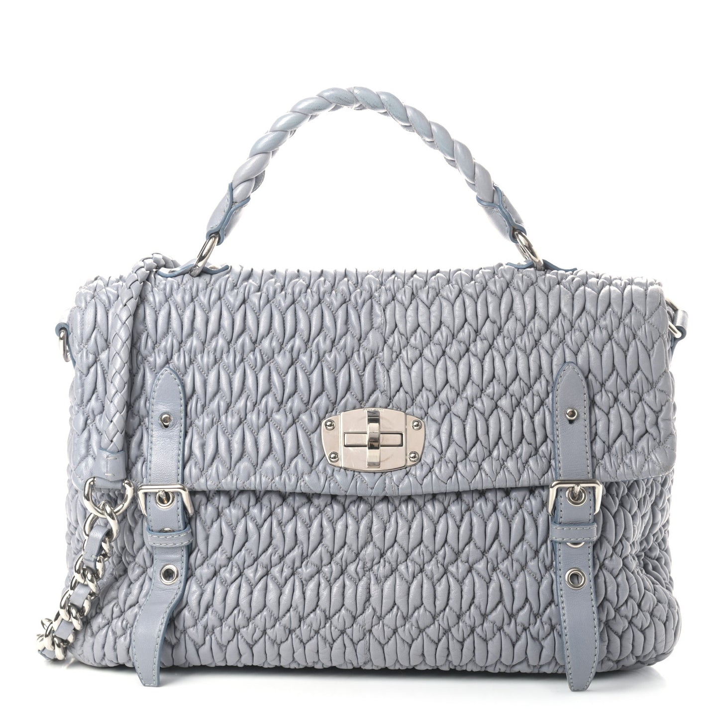 Nappa Matelasse Flap Satchel Nube