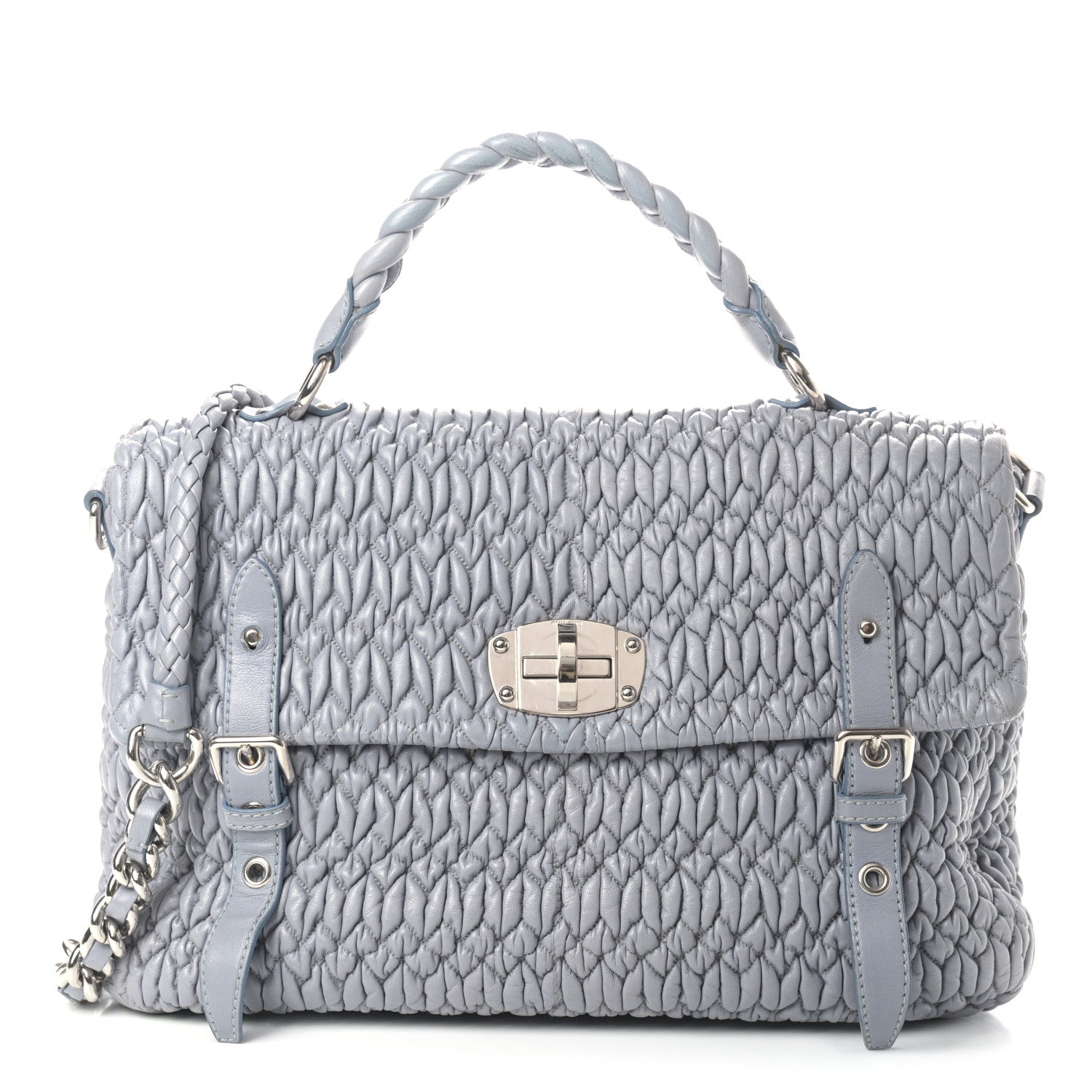 Miu Miu Nappa Matelasse Flap Satchel Nube 1 of 10