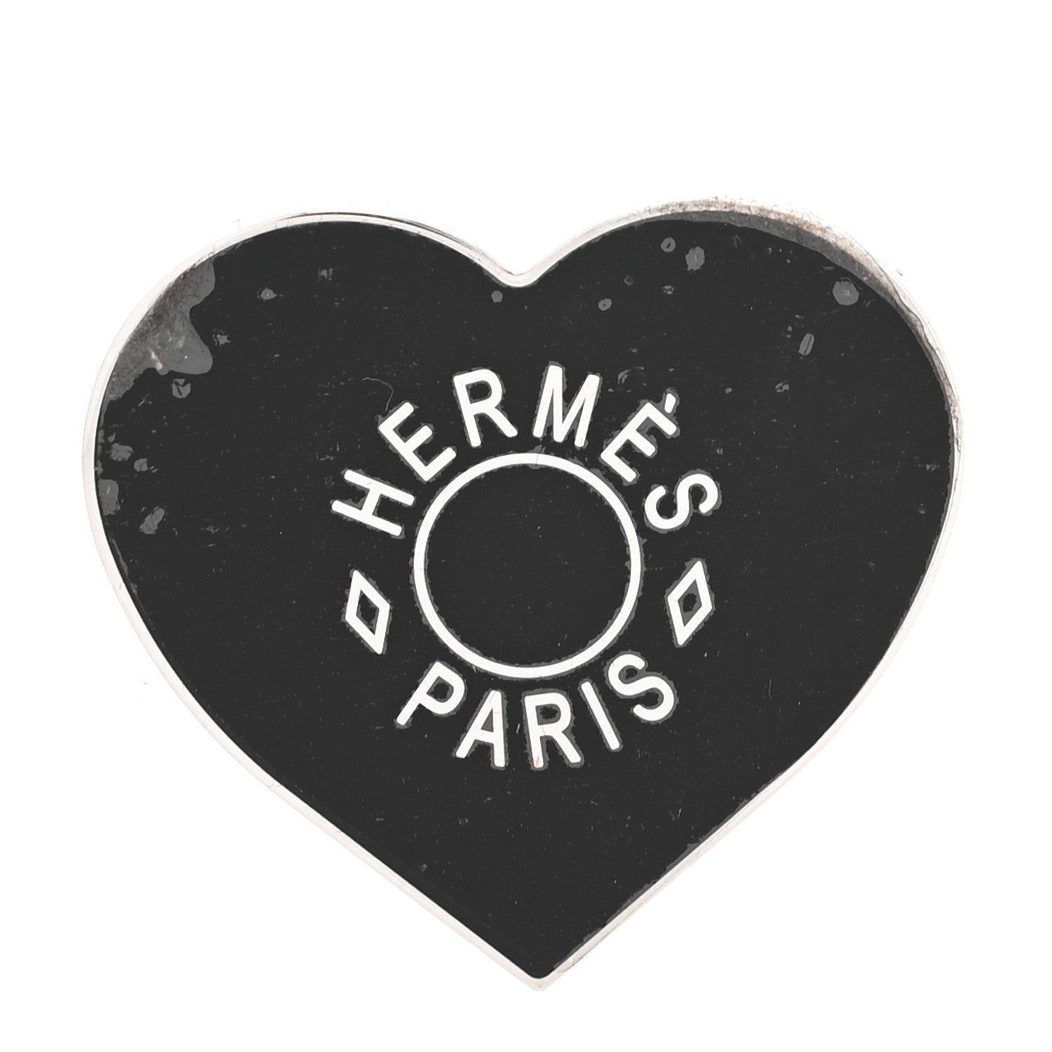 Hermes Palladium Coeur Scarf Ring Black 1 of 3