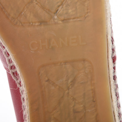 Chanel Lambskin CC Espadrilles 39 Red 6 of 10