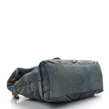 Saint Laurent Denim Quilted Small Loulou Puffer Monogram Chain Satchel Blue Cinnamon 4 of 9