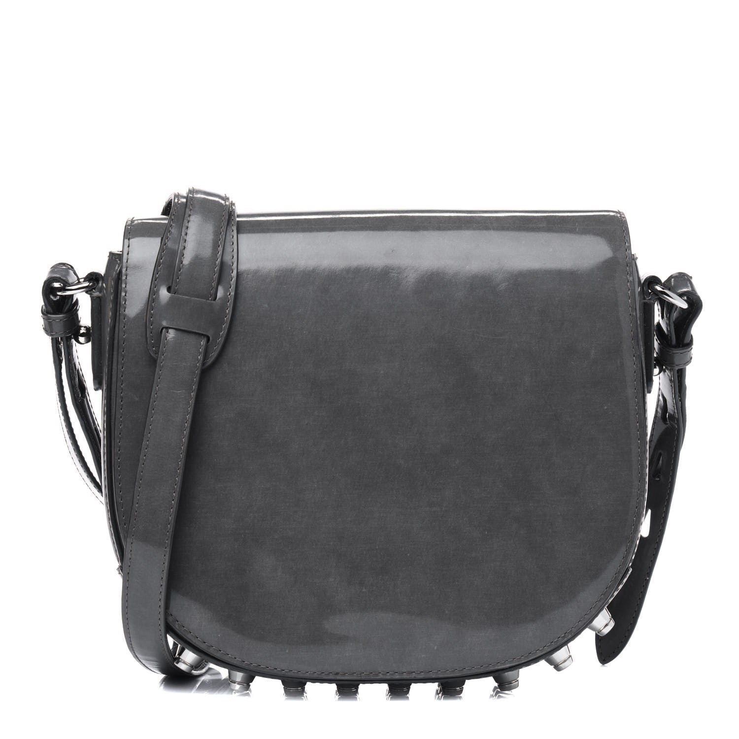 Alexander Wang Patent Calfskin Lia Grey Rhodium Hardware 1 of 4