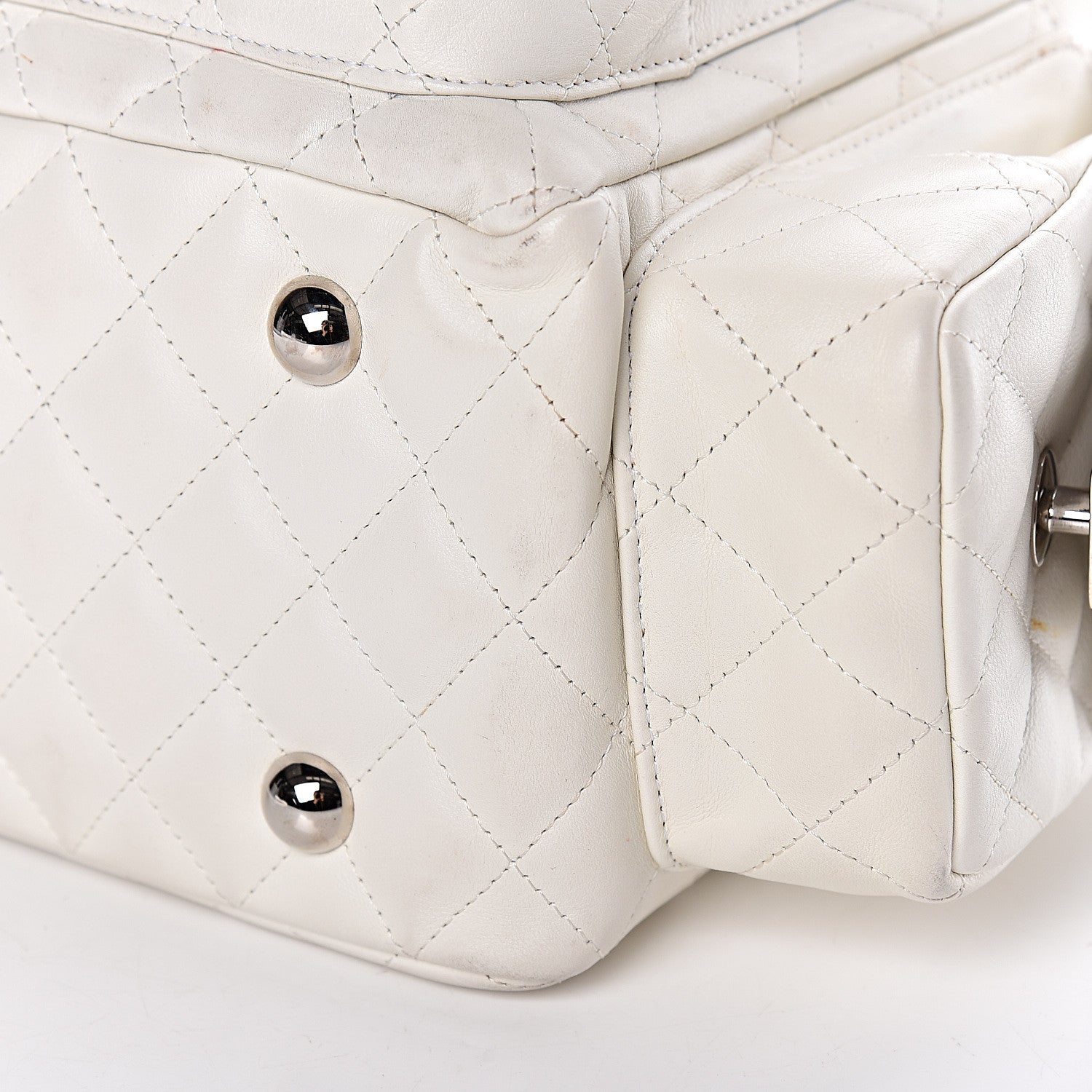 Chanel Calfskin Quilted Large Cambon Multipocket Reporter White 9 of 20