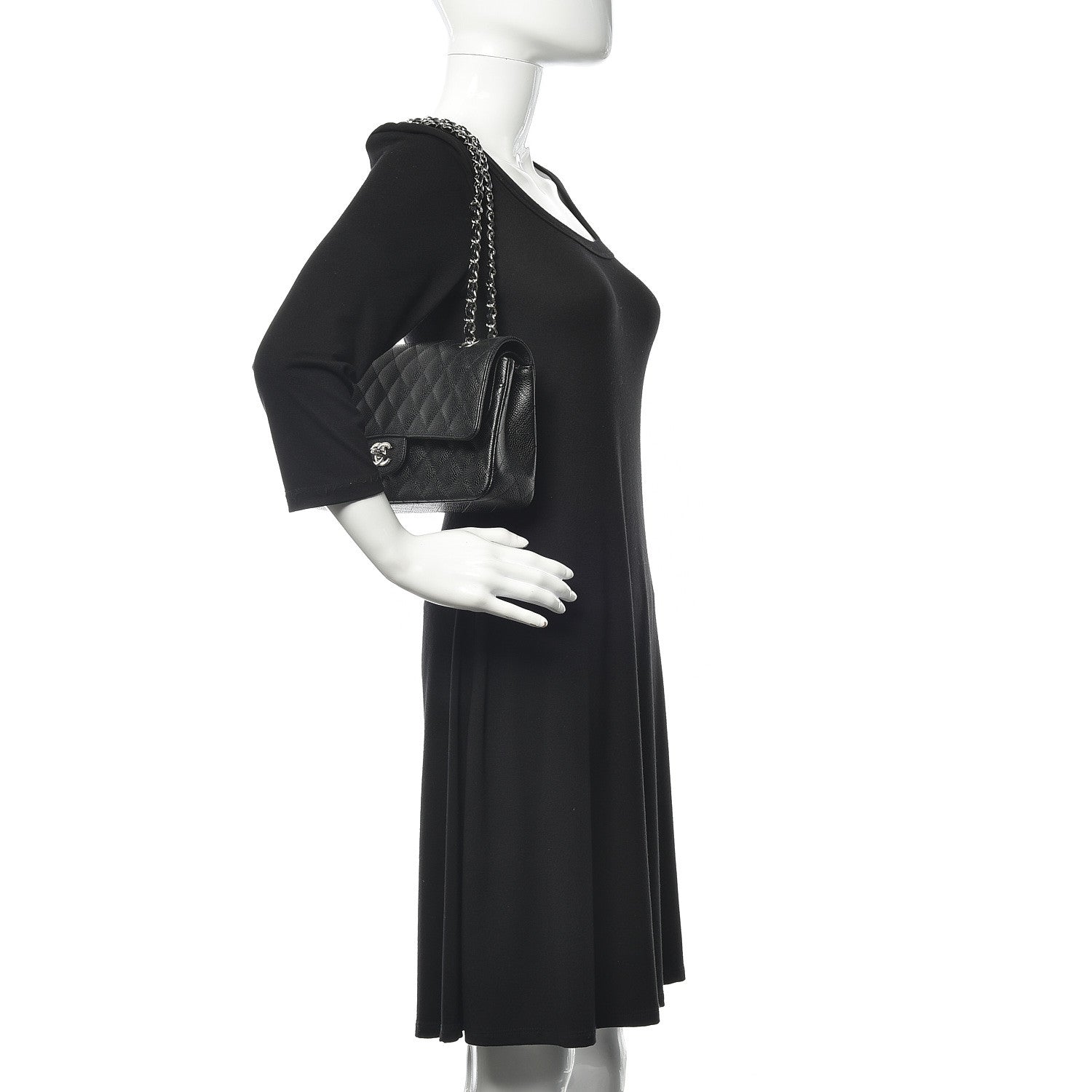 Chanel Caviar Quilted Medium Double Flap Black 2 of 12