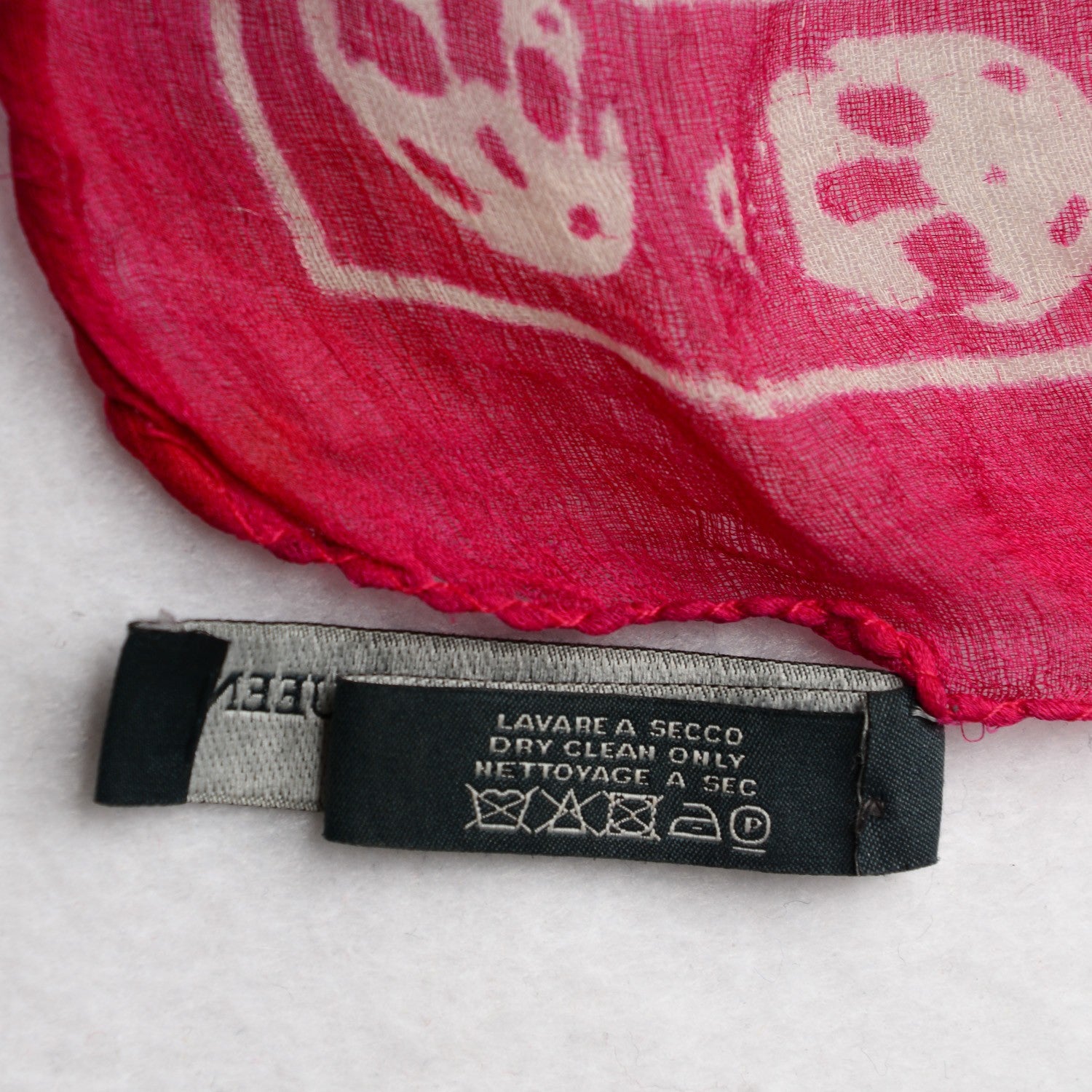 Alexander McQueen Silk Chiffon Skull Scarf Fuxia 8 of 8