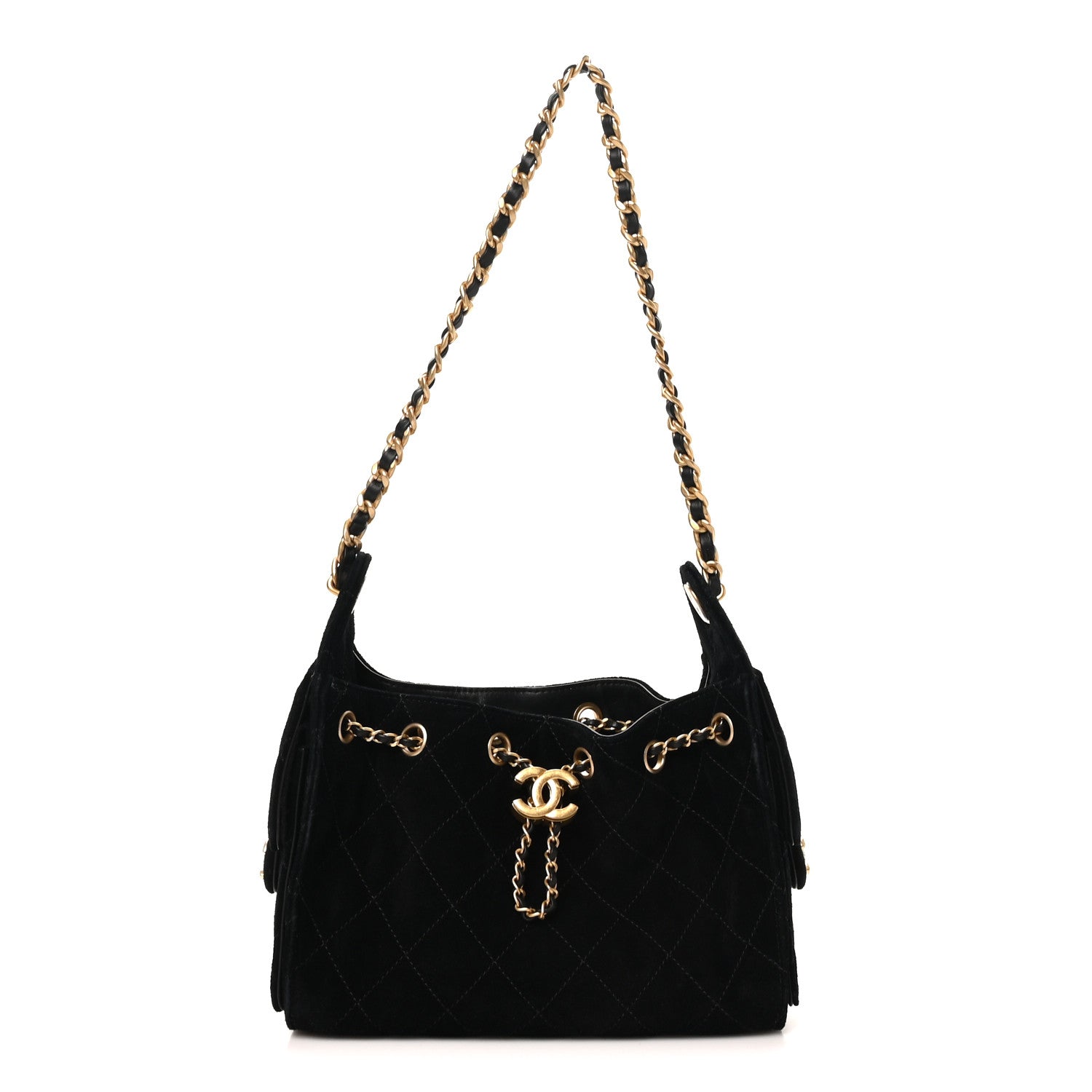 Chanel Suede Quilted Mini Chanel 25 Handbag Black 1 of 11