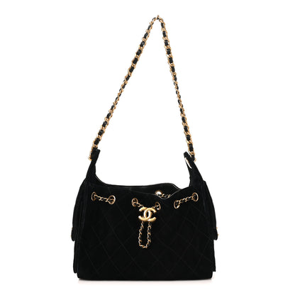 Chanel Suede Quilted Mini Chanel 25 Handbag Black 1 of 11