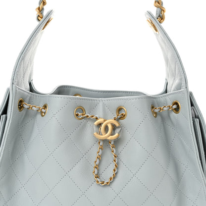 Chanel Caviar Quilted Small Chanel 25 Handbag Light Blue 8 of 11