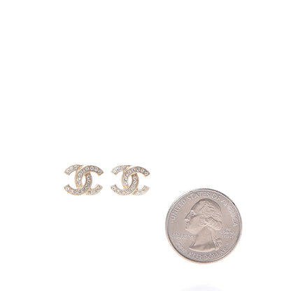 Chanel Crystal Mini CC Earrings Gold 2 of 4