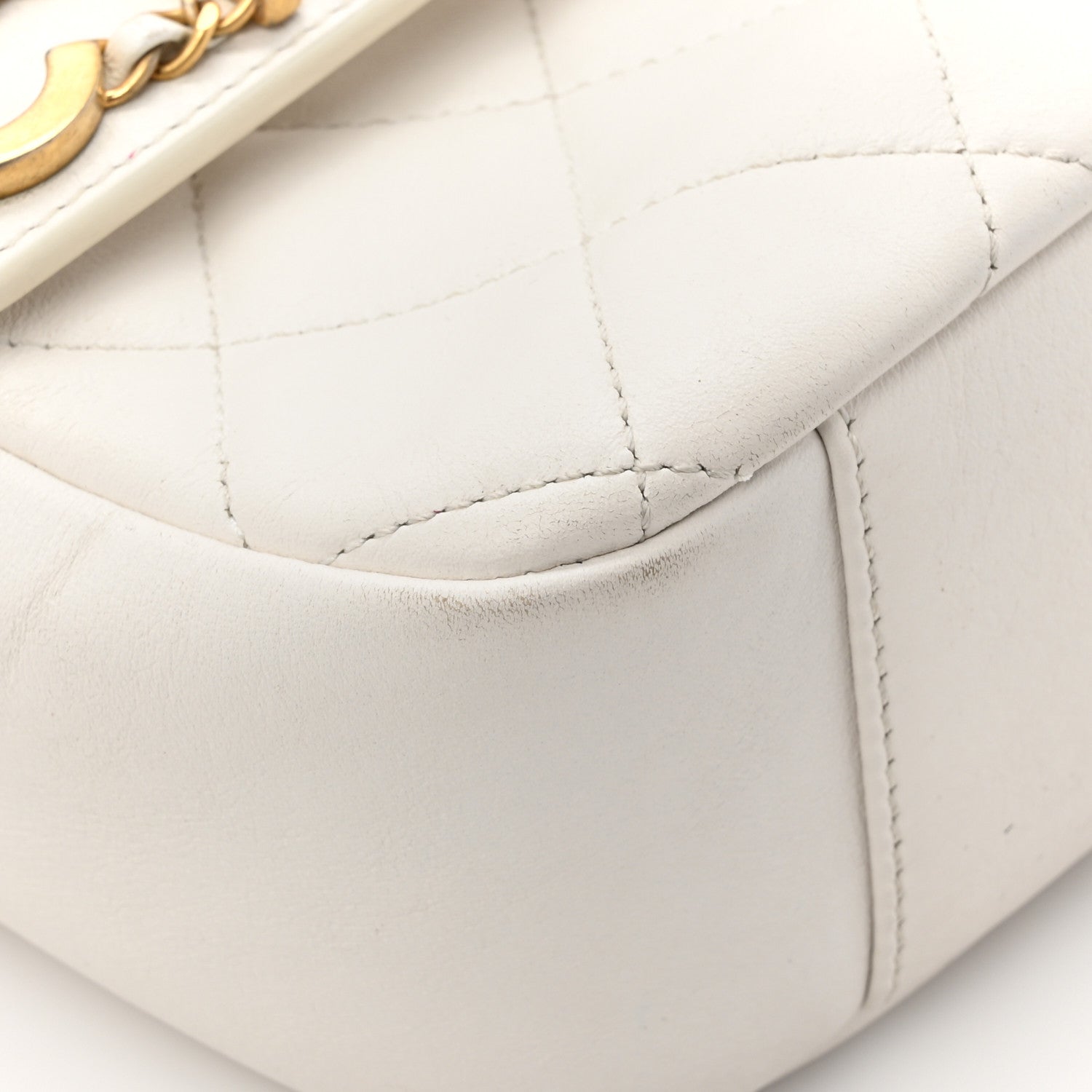 Chanel Calfskin Quilted Enchained Camera Case Bag White 11 of 17