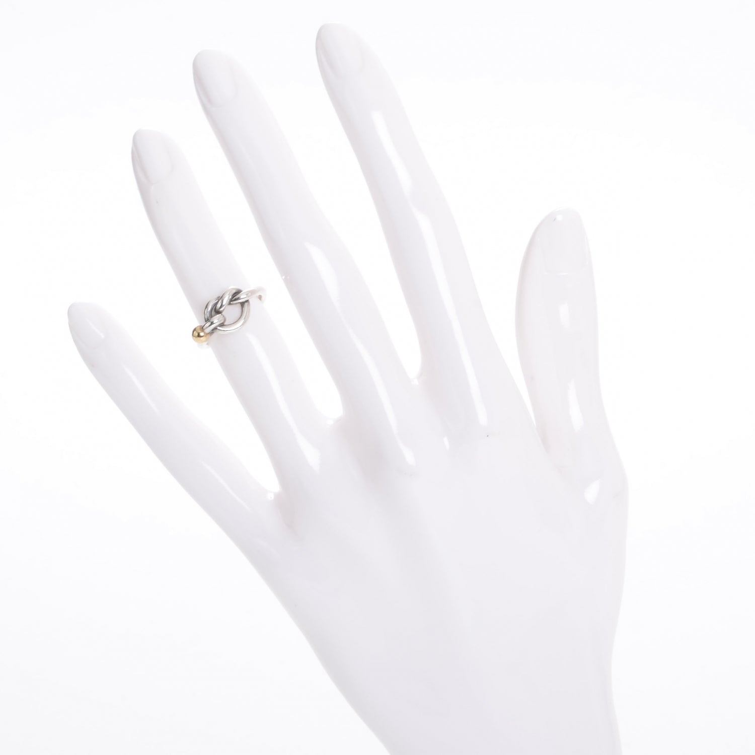 Tiffany Sterling Silver and 18K Yellow Gold Love Knot Ring 4 2 of 5