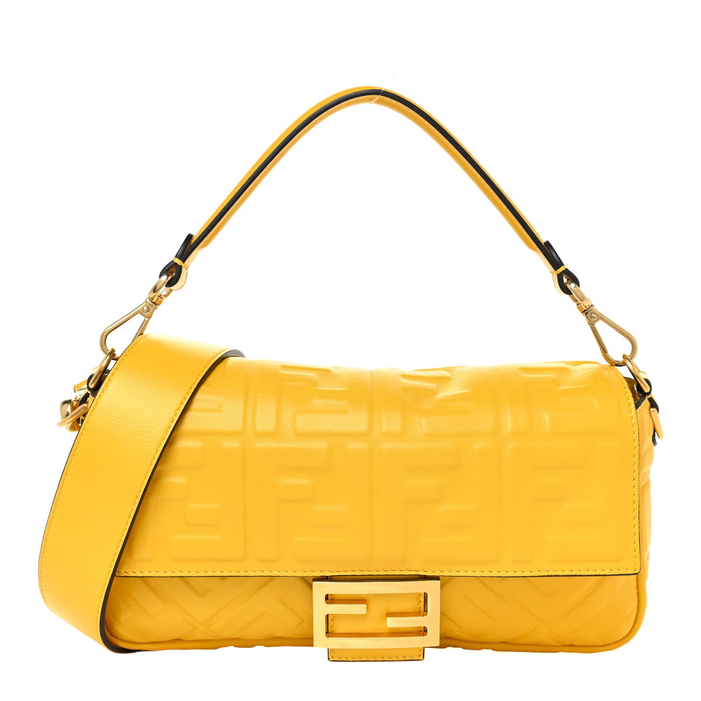 Nappa FF 1974 Embossed Baguette Mimosa