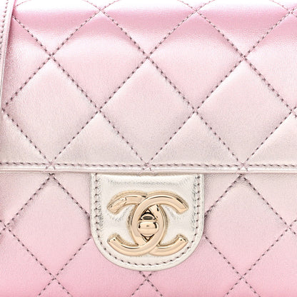 Chanel Metallic Lambskin Like A Wallet Flap Golden Pink 9 of 12