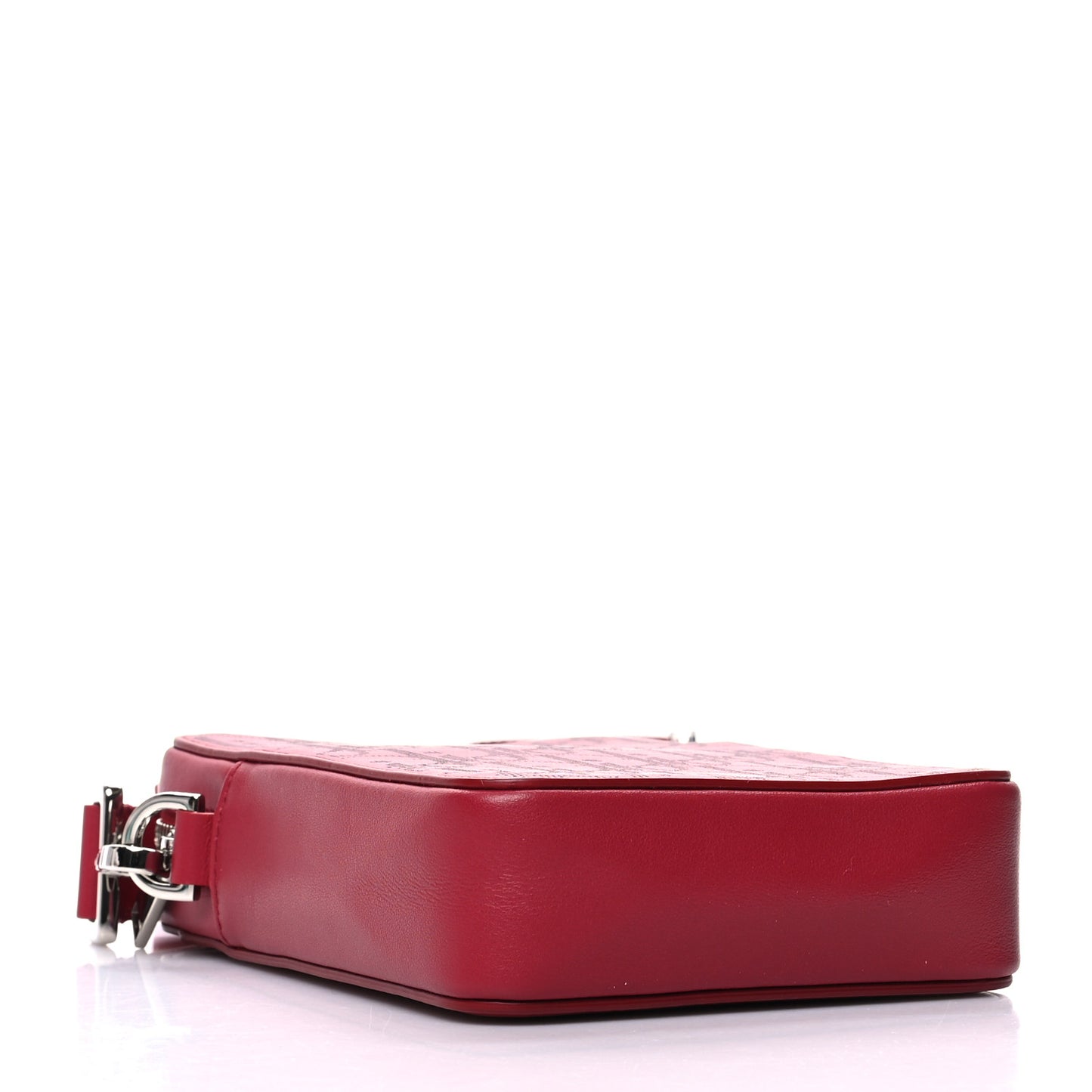 Calfskin Oblique Galaxy Perforated World Tour Messenger Pouch Red White