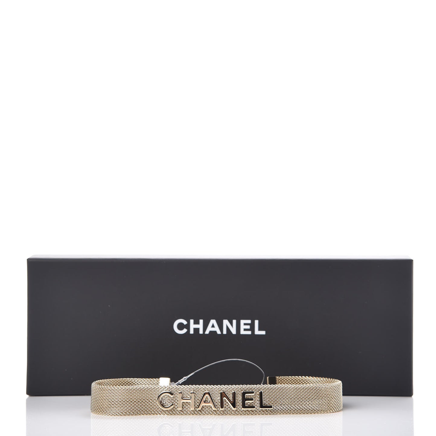 Mesh Ribbon Choker Necklace Gold