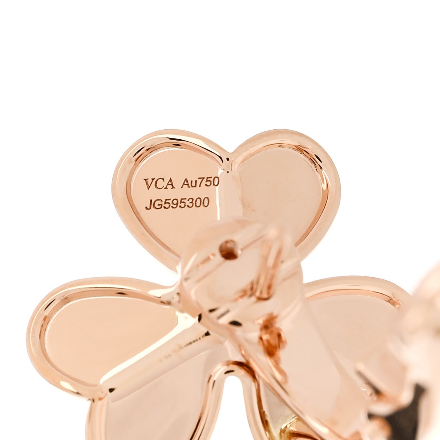 Van Cleef & Arpels 18K Rose Gold Diamond Small Frivole Earrings 4 of 6