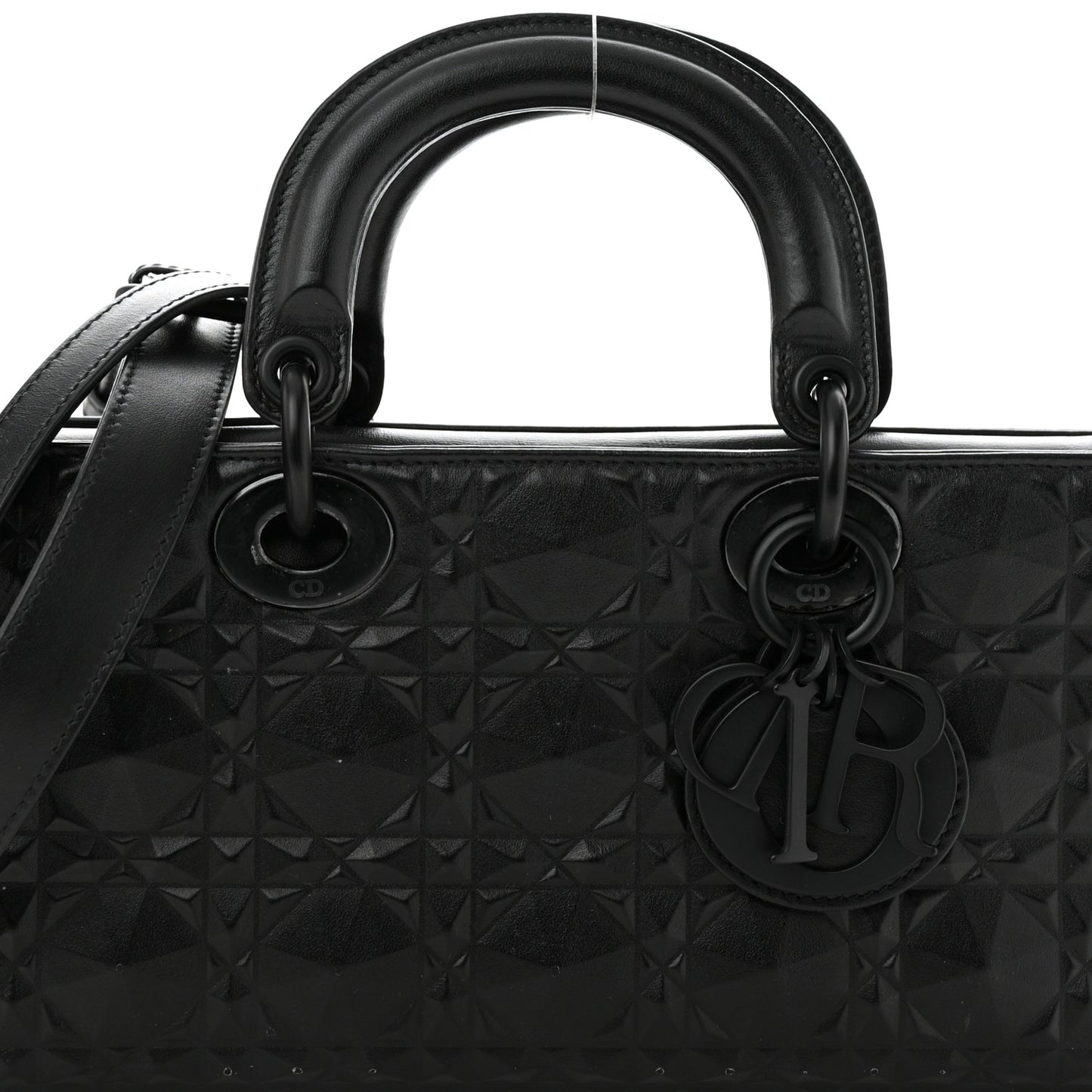 Calfskin Cannage Diamond Medium Lady D-Joy Black