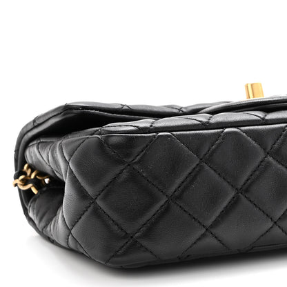 Chanel Lambskin Quilted Mini Rectangular Pearl Crush Flap Black 9 of 10
