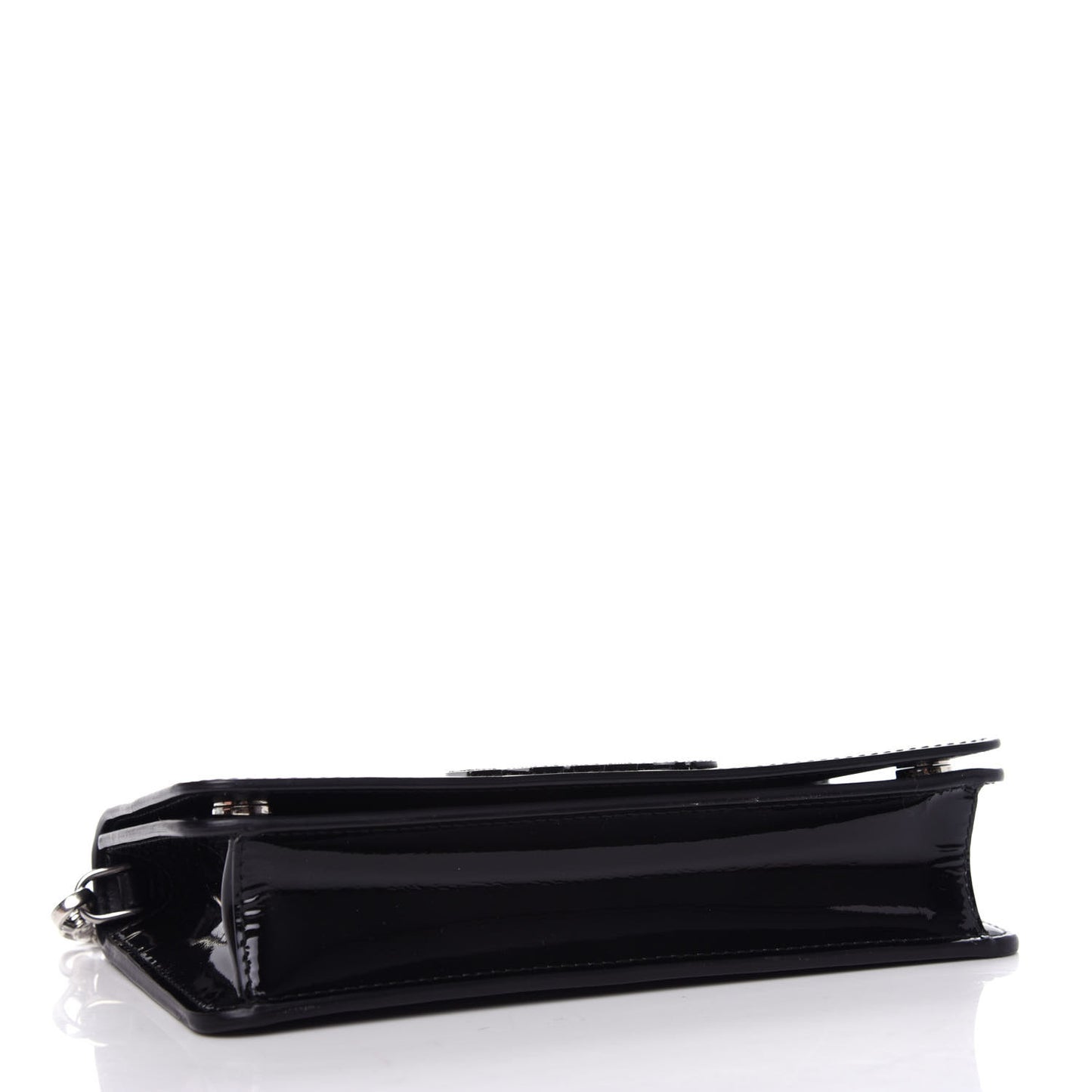 Vernice Crystal Logo Crossbody Black
