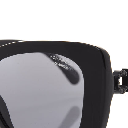 Chanel Acetate Strass Polarized Square Sunglasses 5422-B Black 7 of 9