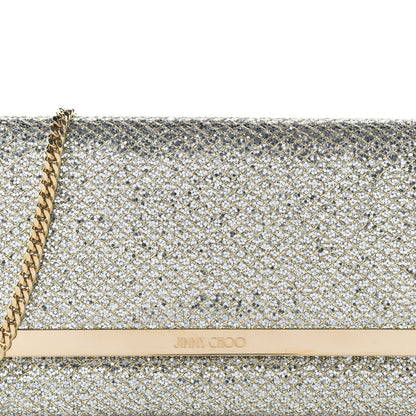 Jimmy Choo Lame Mila Glitter Wallet On Chain Champagne 9 of 9