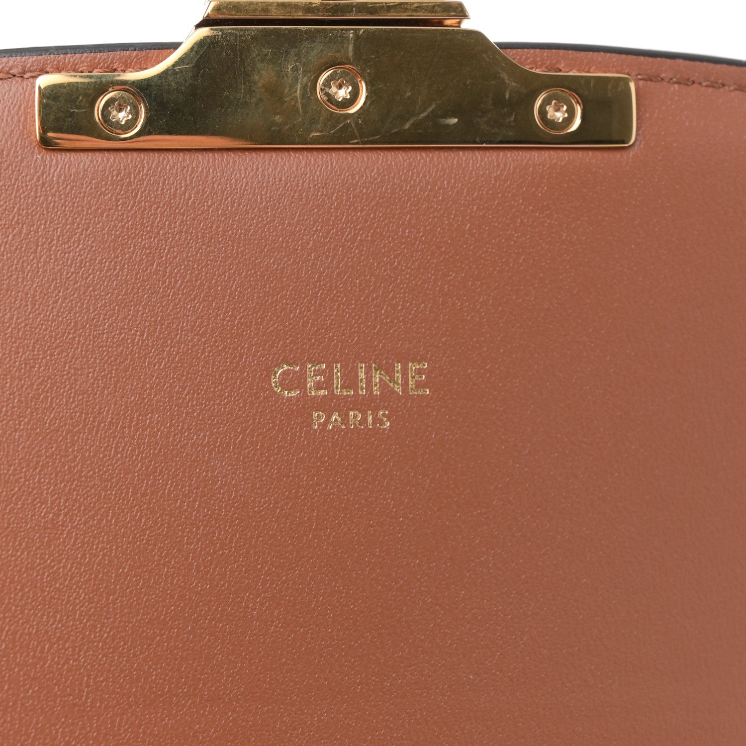 Celine Textile Calfskin Crochet Triomphe Embroidered Classique Triomphe Bag Natural Tan 6 of 11