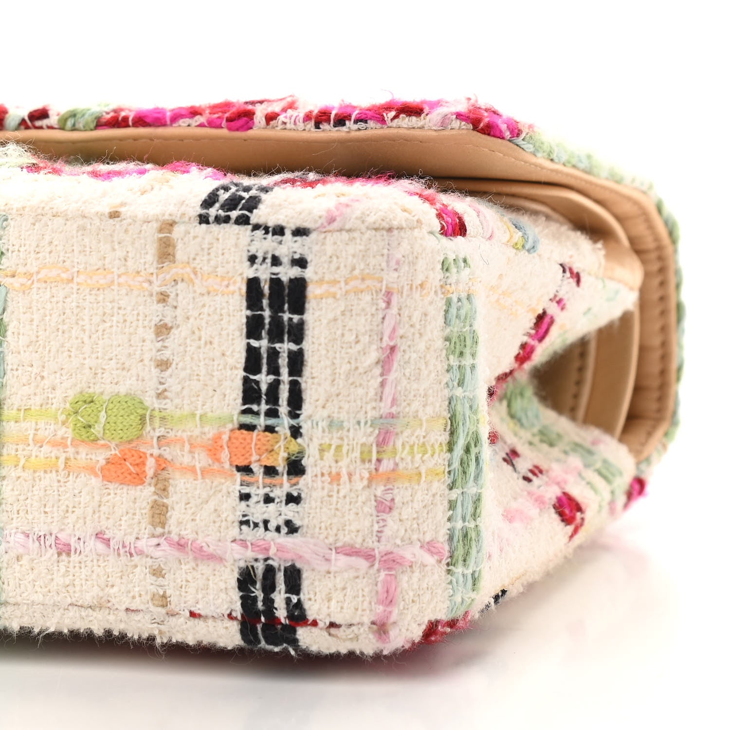 Chanel Tweed Quilted Medium Double Flap Beige Pink 9 of 11