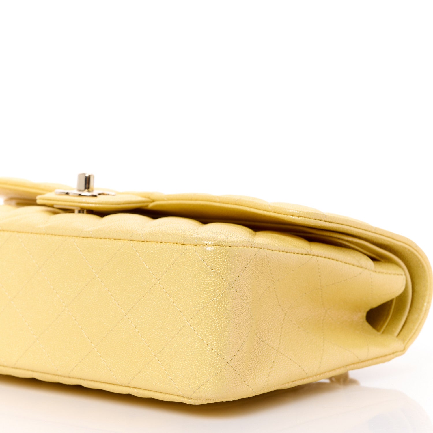 Chanel Iridescent Caviar Quilted Medium Double Flap Yellow 11 of 11