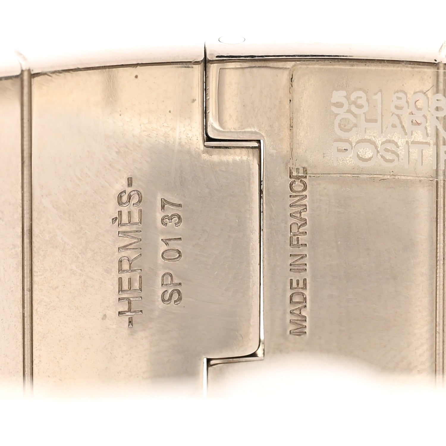 Hermes Enamel Printed Wide Charniere Sangles En ZigZag Hinged Bracelet S Positif Negatif 4 of 4
