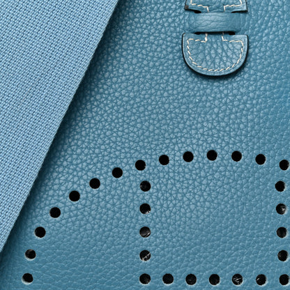 Hermes Taurillon Clemence Evelyne PM Blue Jean 7 of 21