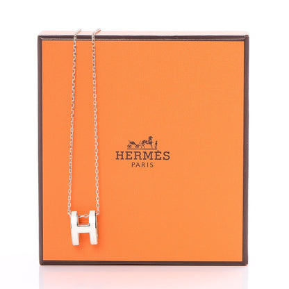 Hermes Lacquered Rose Gold Pop H Pendant Necklace White 7 of 7