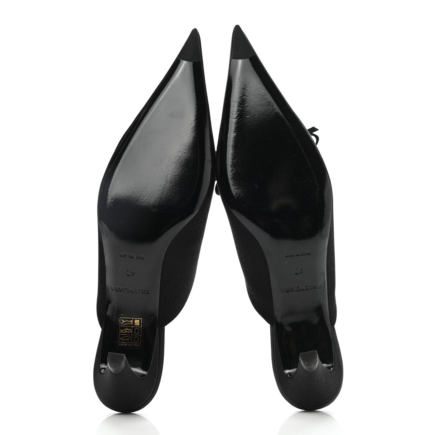 Balenciaga Satin Pointed Toe Knife Mules 40 Black 5 of 9