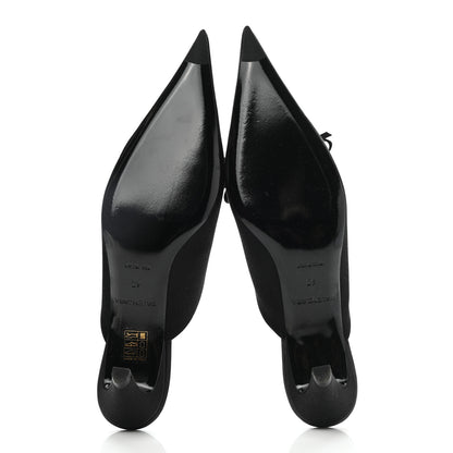 Balenciaga Satin Pointed Toe Knife Mules 40 Black 5 of 9