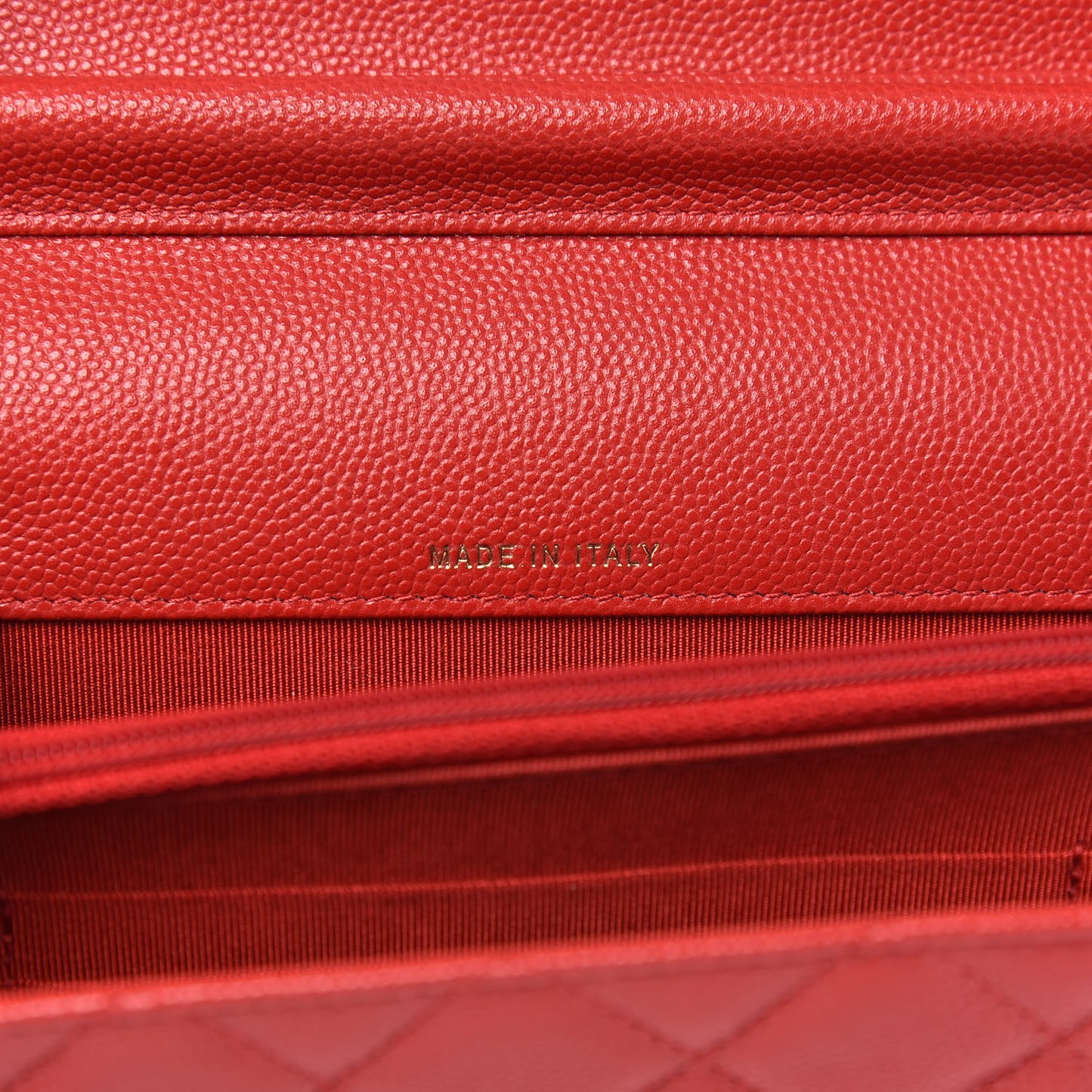 Caviar Quilted Square Wallet On Chain WOC Red