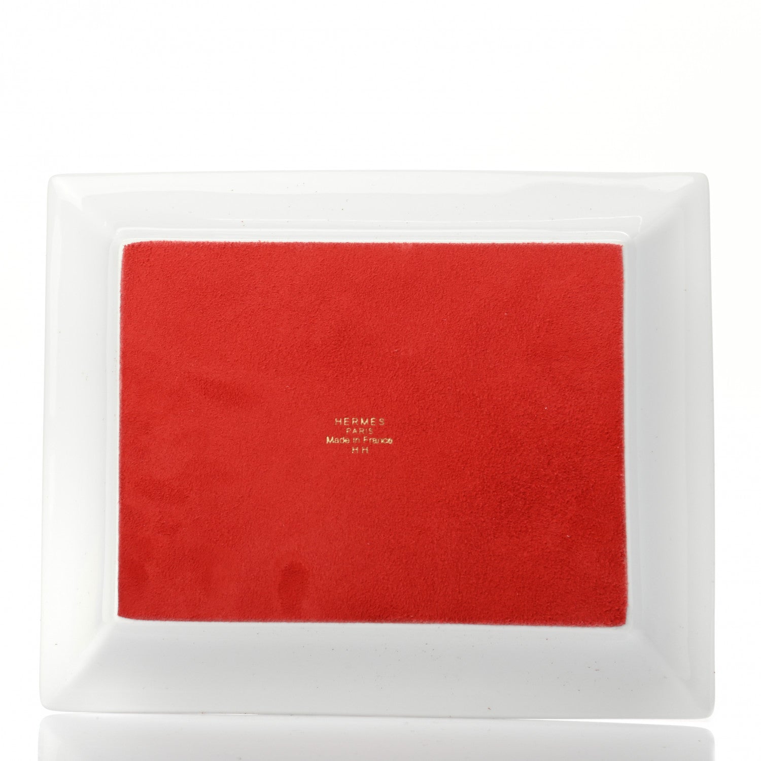 Hermes Porcelain Sellier Change Tray Rouge Or 3 of 5