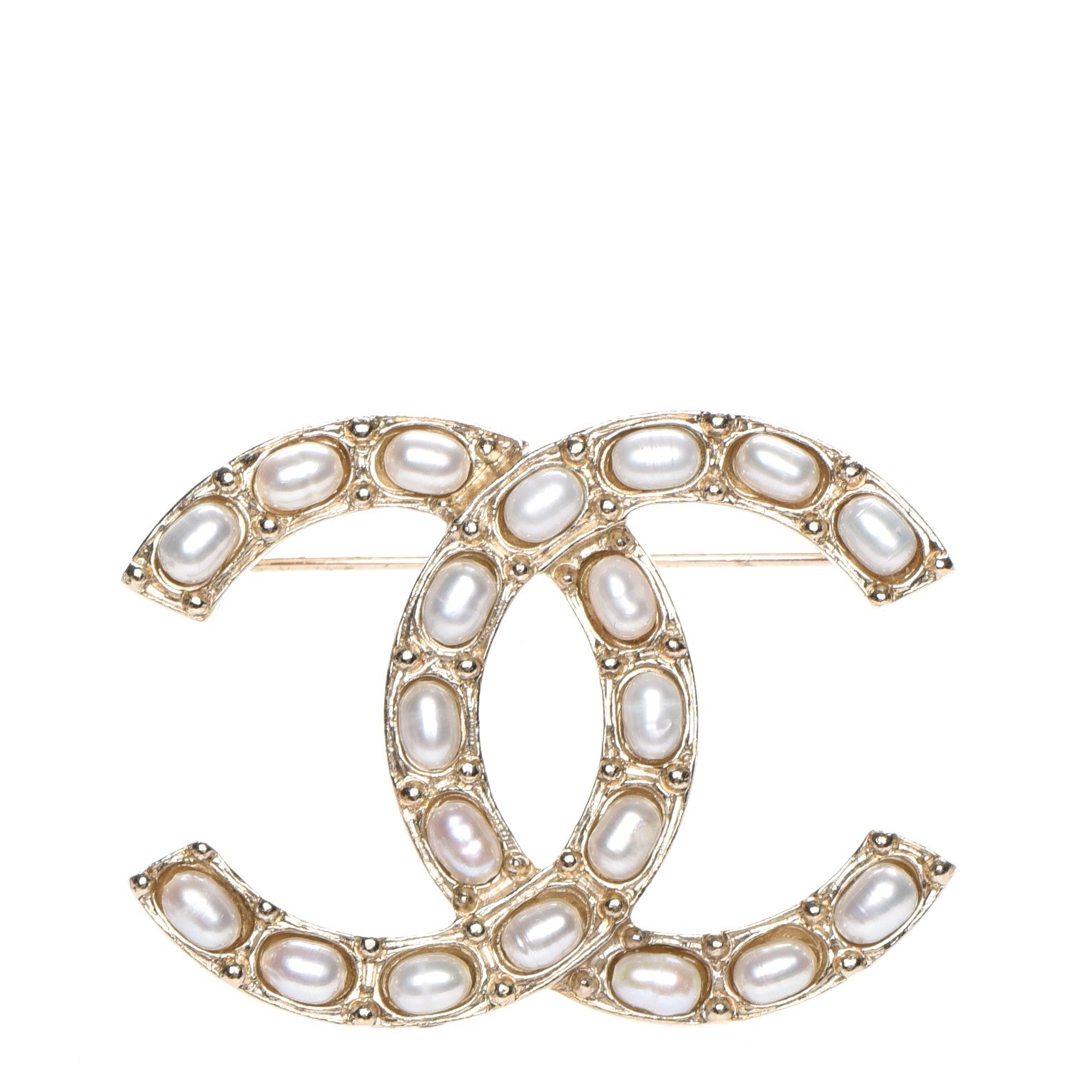 Chanel Pearl Large CC Brooch Gold 1 of 5