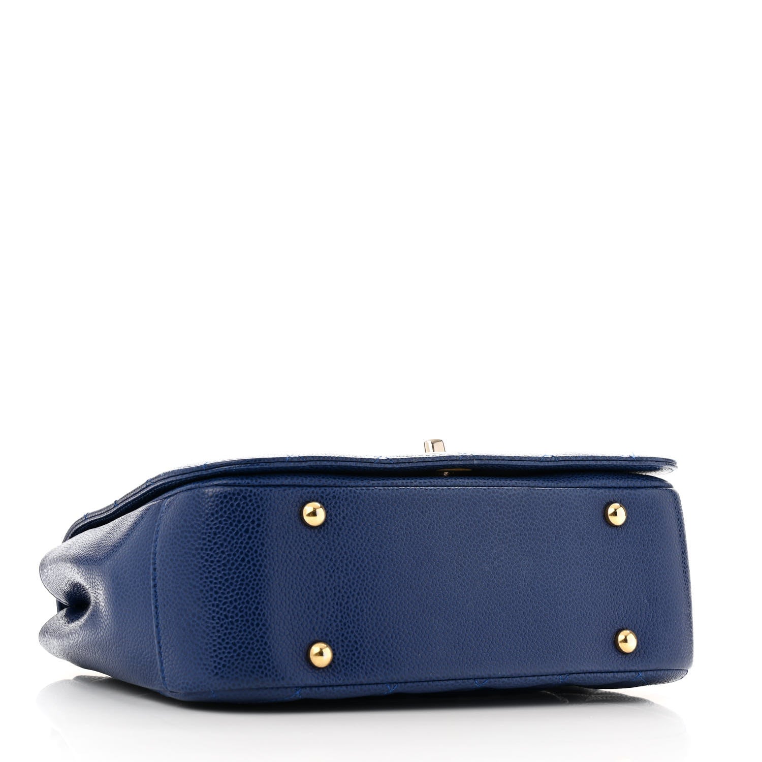 Chanel Caviar Large Carry Around Flap Bag Blue 4 of 15