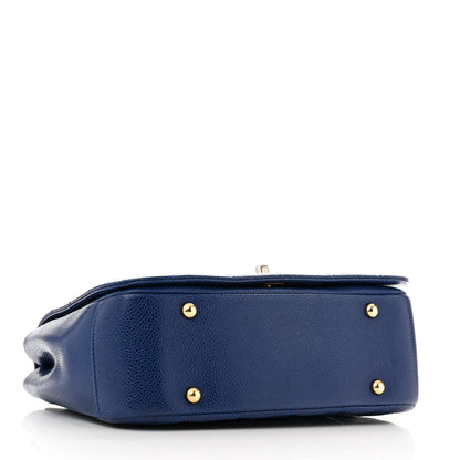 Chanel Caviar Large Carry Around Flap Bag Blue 4 of 15