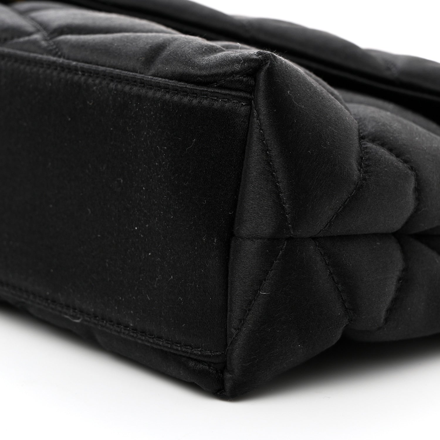 Saint Laurent Satin Quilted Sade Puffer Envelope Clutch Black 9 of 9