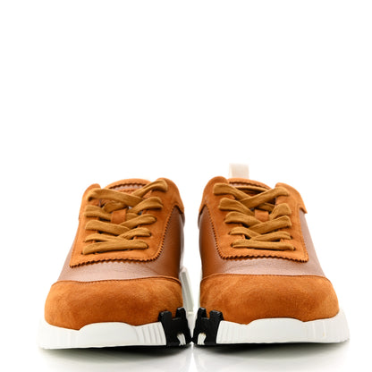 Hermes Sport Goatskin Suede Goatskin Womens Bouncing Sneakers 38 Naturel 2 of 8