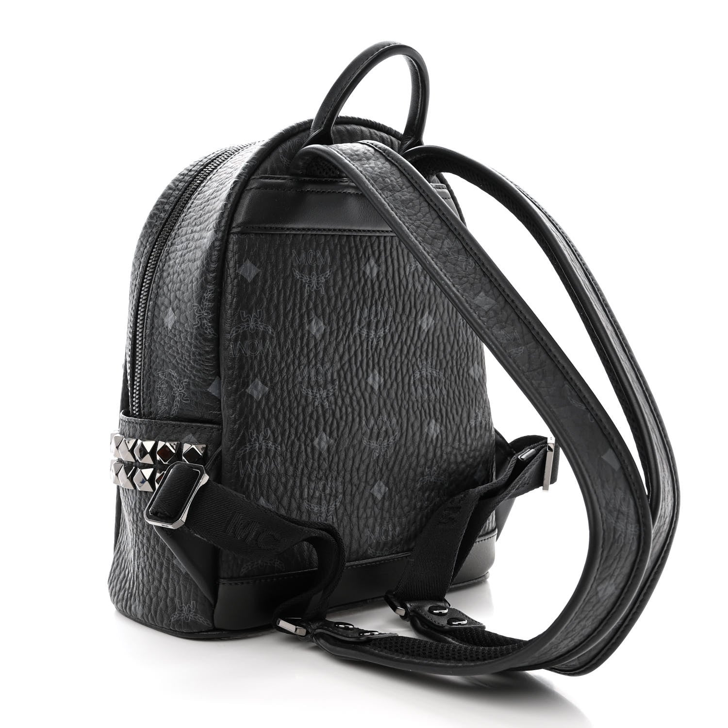 MCM Visetos Side Stud Mini Stark Backpack Black 3 of 12