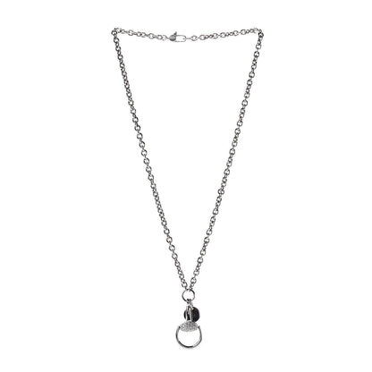Gucci 18K White Gold Diamond Horsebit Pendant Necklace 3 of 5